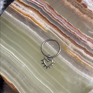 925 Sterling Silver Hard Jewelry Heart Septum